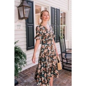 Gal Meets Glam Teagan Ruched Midi Dress